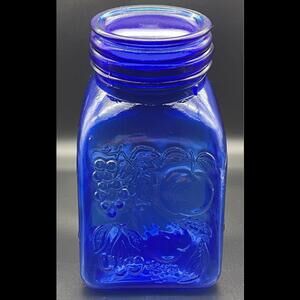 Vintage Cobalt Blue Farm Products Canister
